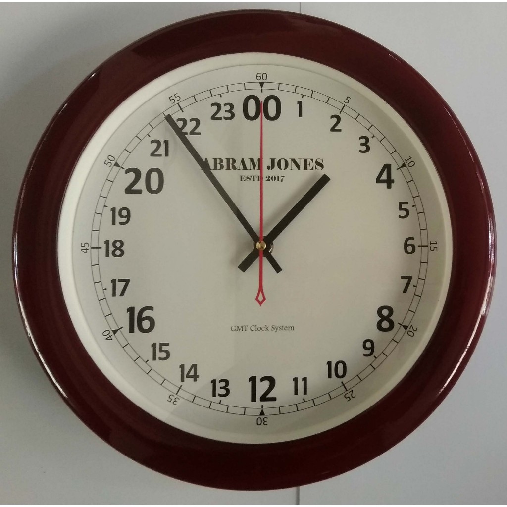 Jam Dinding 24 Jam Abram Jones - AstraTime Series | Skala 24 | Desain Klasik GMT