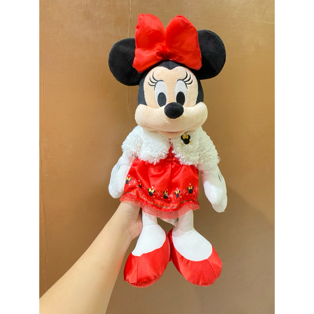 Boneka Karakter Minnie Mouse Kostum Merah size 37cm Original / Boneka Minnie Mouse Disney / Boneka d