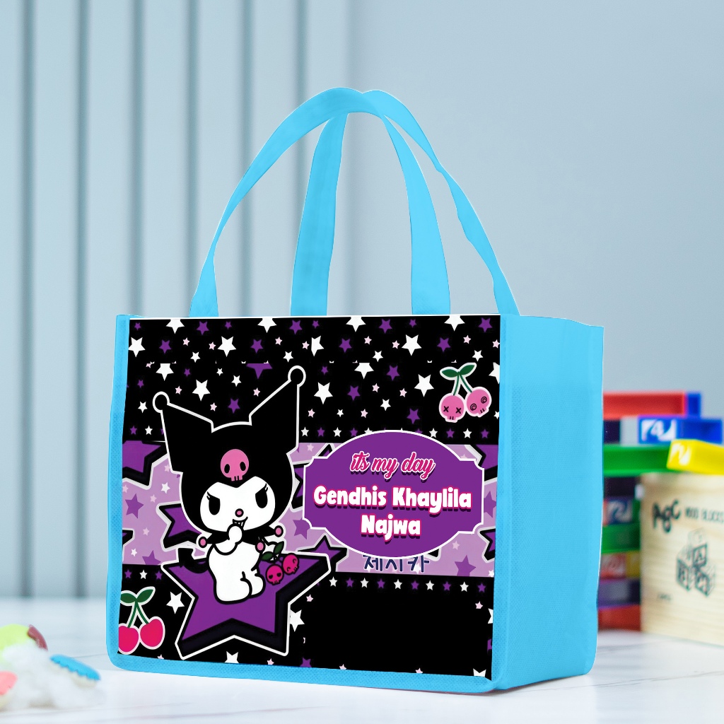 

Tas Ulang Tahun Kuromi/Tas souvenir custom/Tas Ukuran Landscape T20 P25 L13