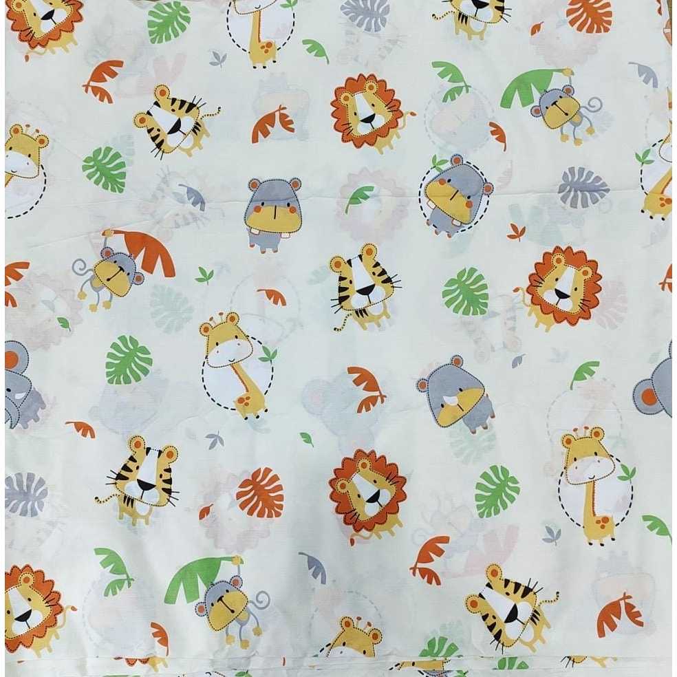 Baju jaga dokter / Baju perawat / Baju KoAs motif karakter hewan warna cream 2906