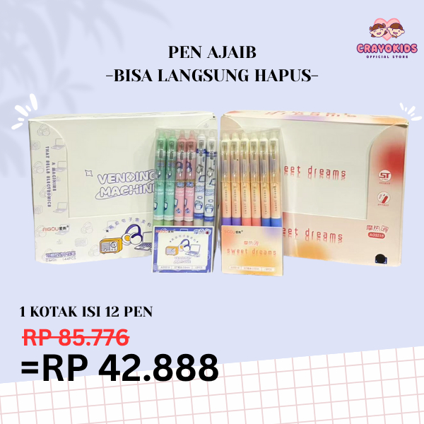 

CRAYOKIDS PEN AJAIB BISA DIHAPUS – ERASABLE PEN ISI 12 PCS