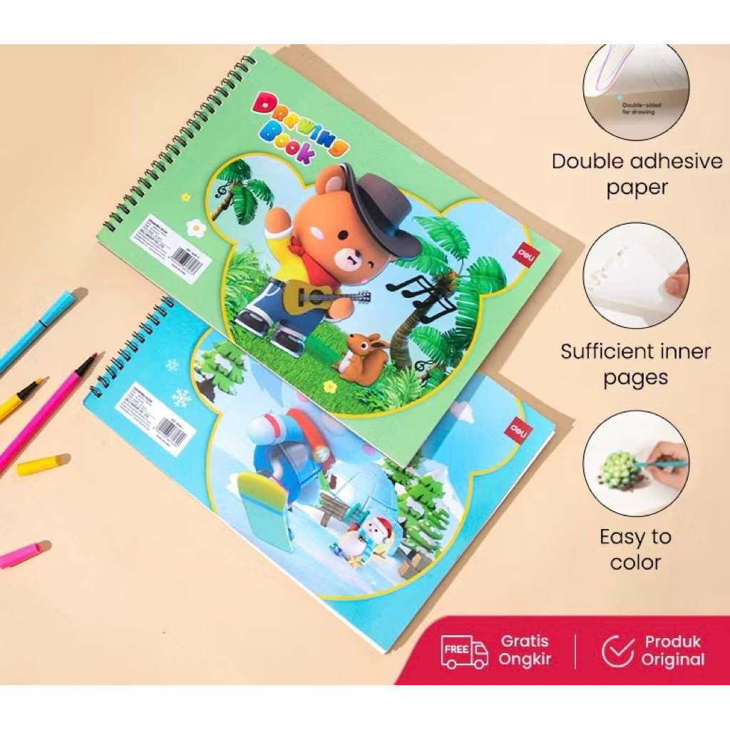 Buku Gambar Ring A4 Isi 30 Lembar Tebal Sekolah