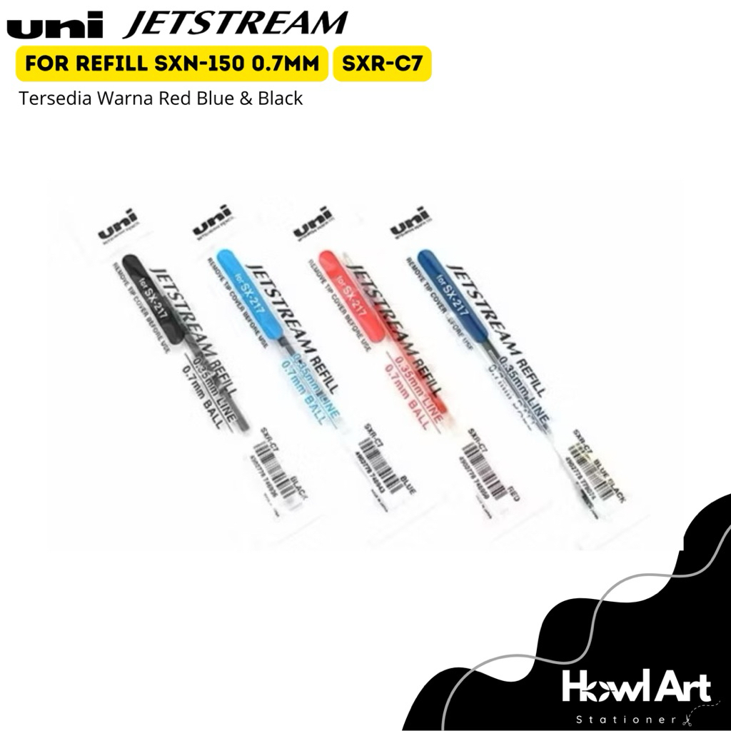 

Uni Jetstream Refill 0.7mm SXR-C7 Untuk Refill pulpen jetstream SXN-150-07 black red blue