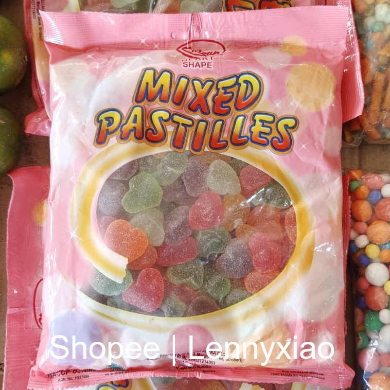 

Permen Manisan Jeli Mixed Pastilles Heart Shape Lunak Gula Aneka Rasa Buah Strawberry Stroberi Leci Jeruk Mangga Lemon Fruit Jelly Assorted Soft Candy
