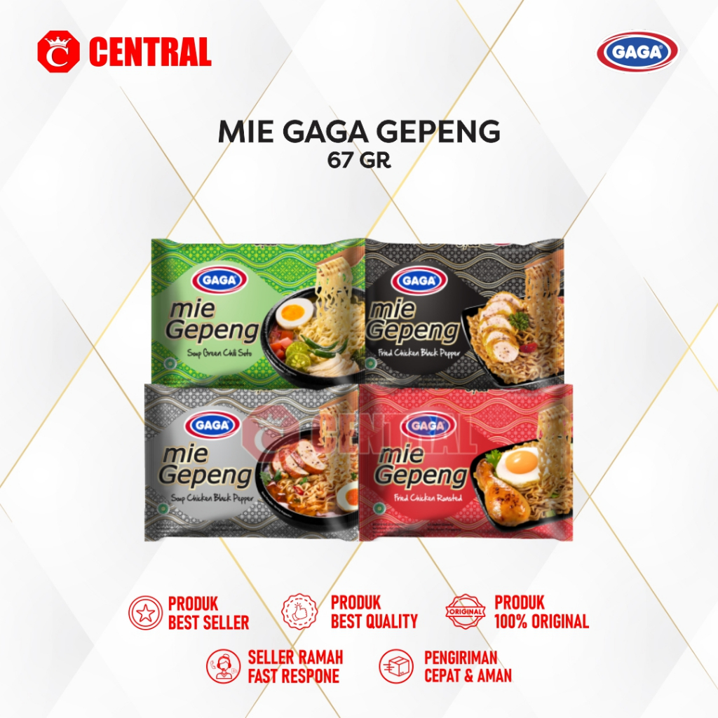 

GAGA Mie Gepeng Goreng /Kuah Lada Hitam 67g
