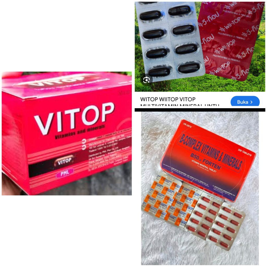 WIITOP DAN B50 B COMPLEX AYAM ADUAN PAKETAN RAWAT AYAM stamina agresif mental  1 kapsulan semua