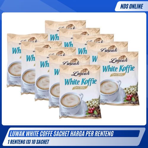 

Luwak White Koffie Original 1 Renteng (Isi 10 Sachet) – Kopi Putih Instan Lembut & Nikmat