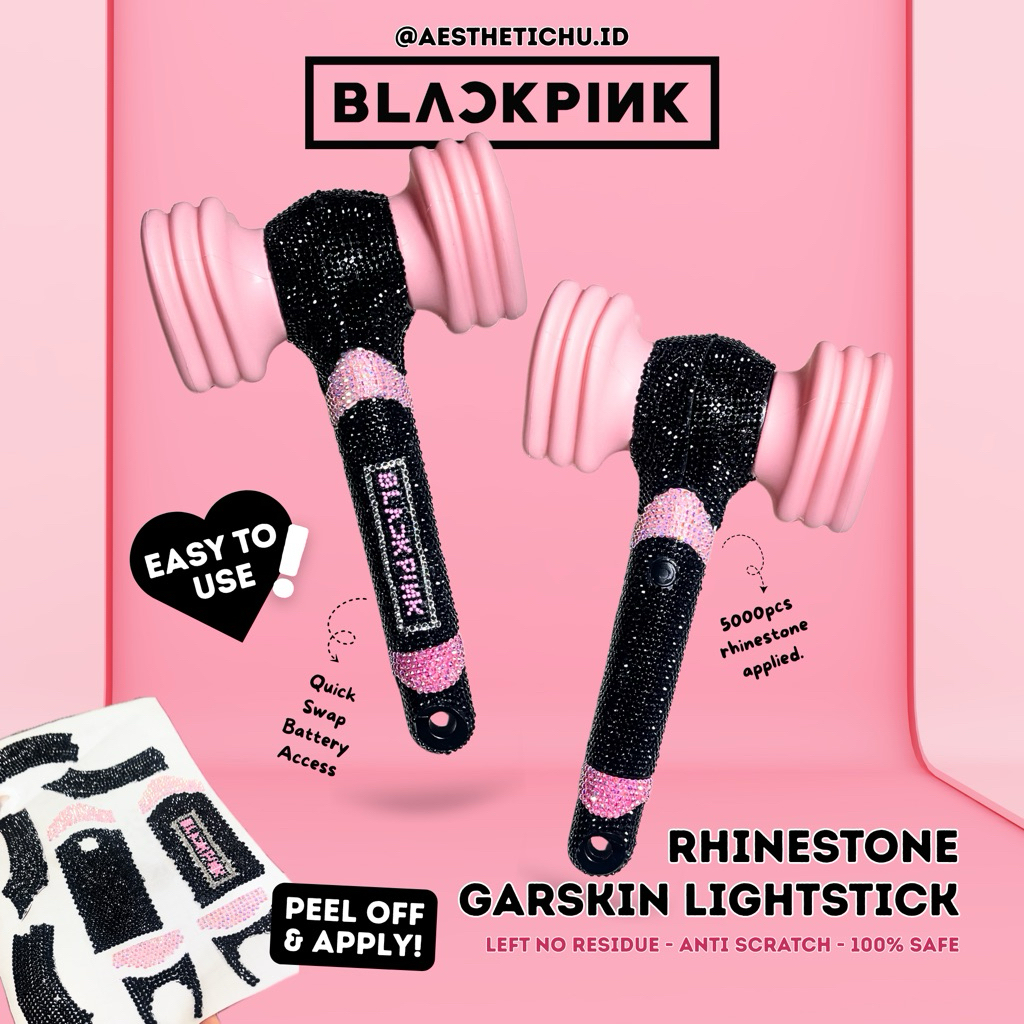 

DP BLACKPINK RHINESTONE Garskin Sticker Lightstick BLACKPINK BP Bbyongbong Ver 2 – Wrap Pelindung Anti Baret & Lecet