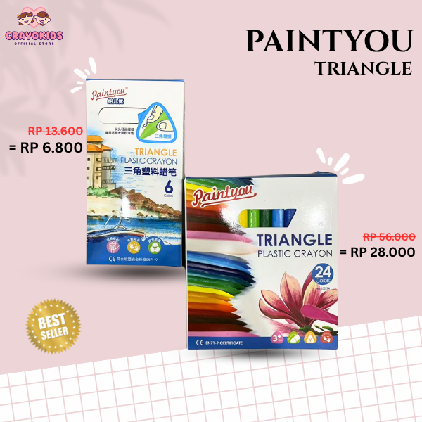 

CRAYOKIDS Paintyou Triangle Plastic Crayon (6 & 24 Warna)