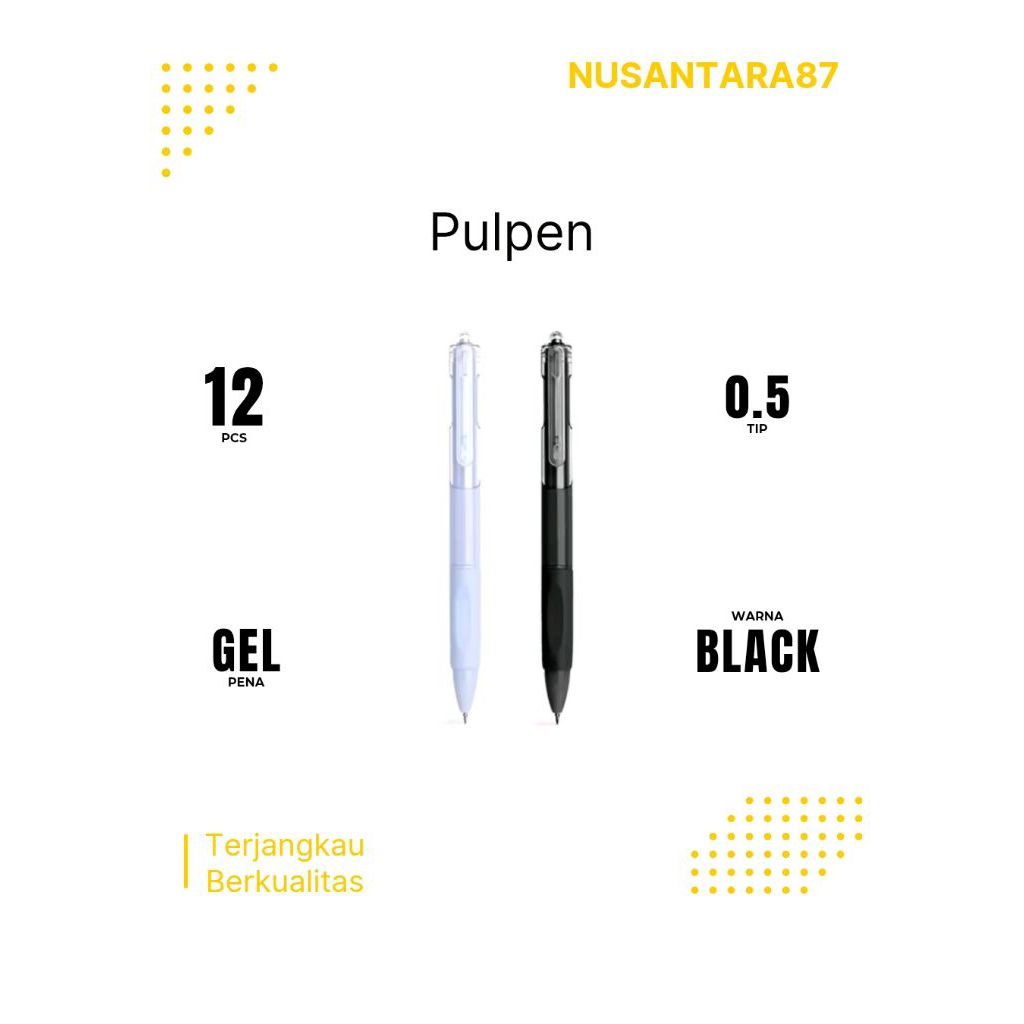 

Pulpen Gell PNM001 0.5 Color Tinta Color Black