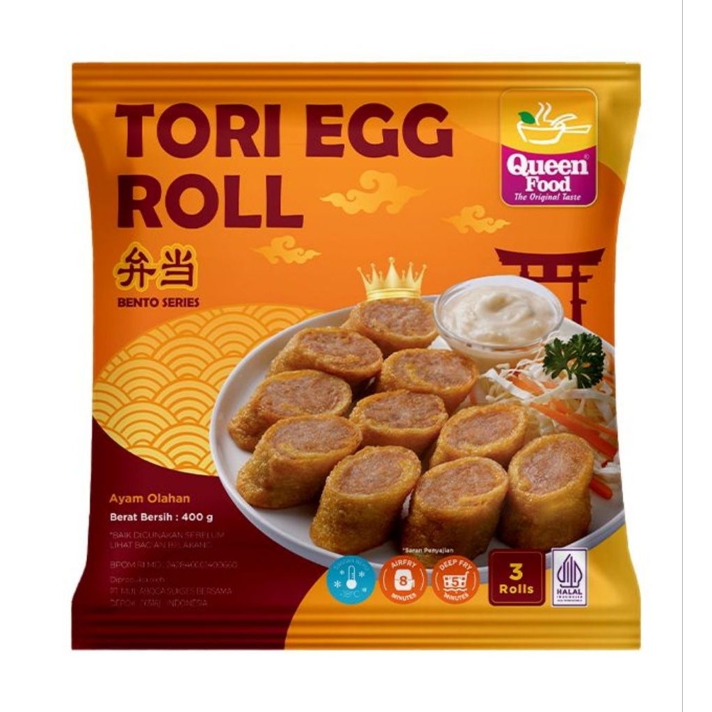 

Queen Food Tori Egg Roll (400gr) 18pcs Tori Egg Roll Queen Food EXP Juni 26