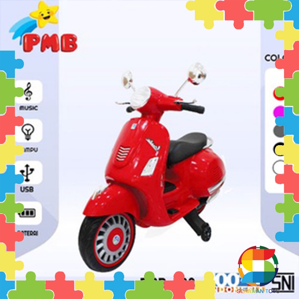 Mainan Motor Aki Anak/ Motor Aki Anak Vespa/ Motor Aki Anak Vestic PMB