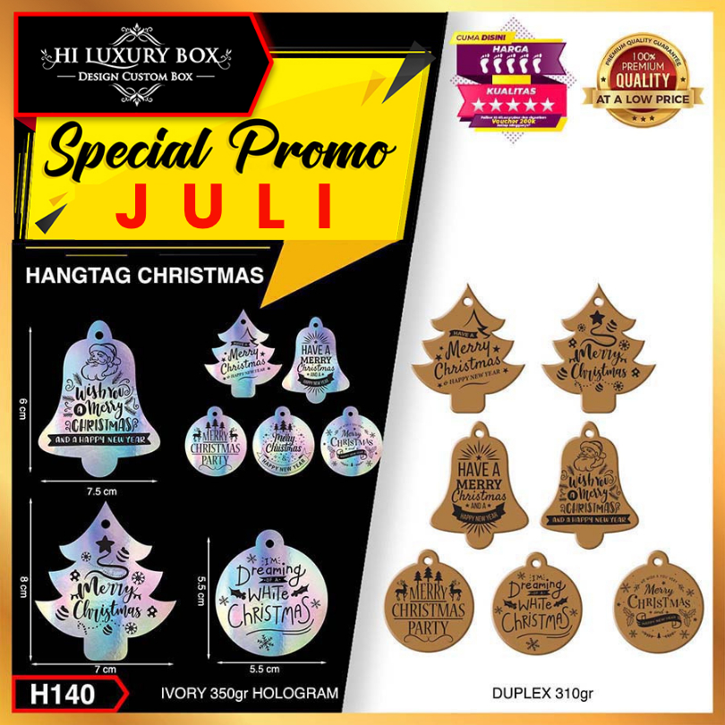 

Hangtag Natal|Merry Christmass|Hologram|Silver|Hiasan|Aksesoris|H140