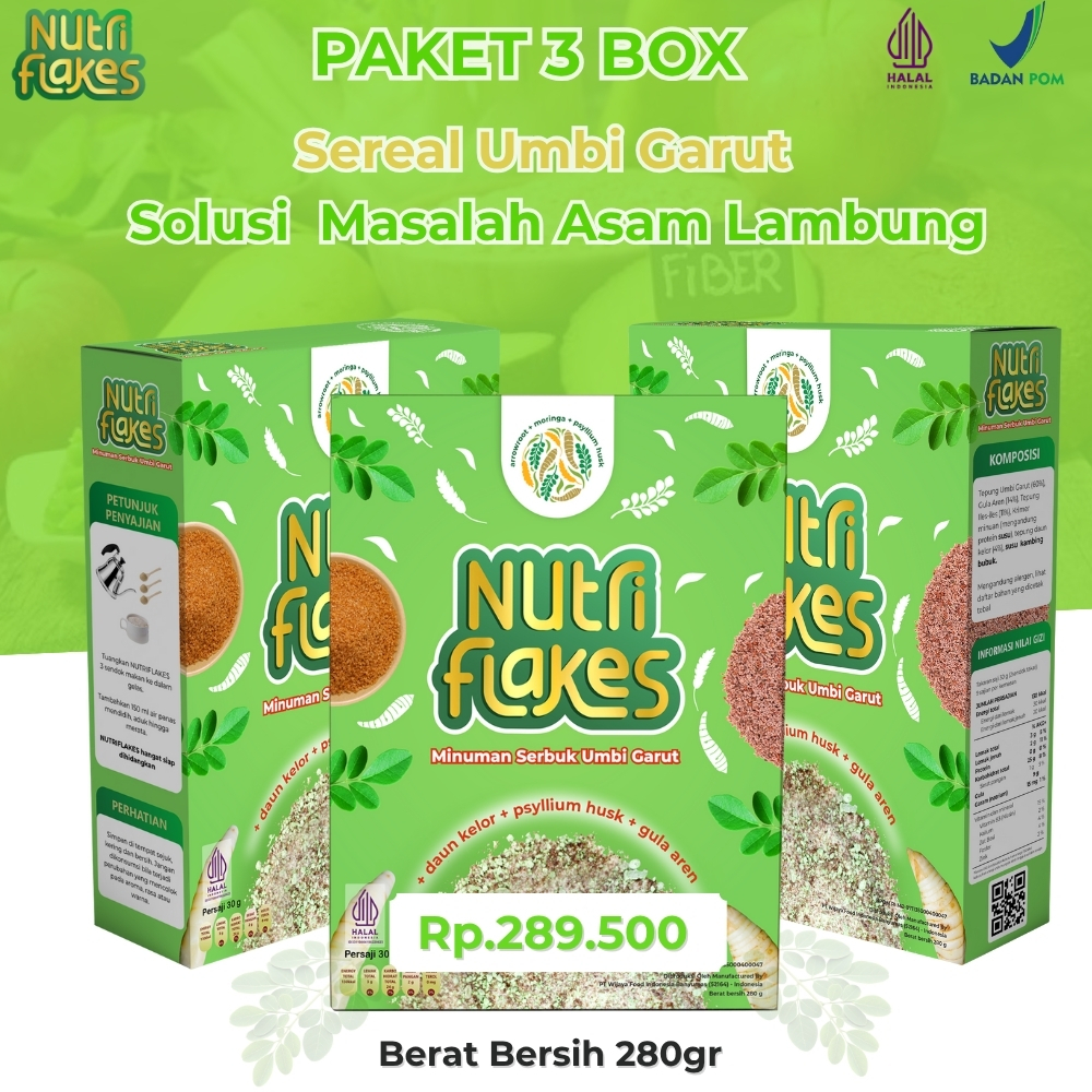 

Nutriflakes Paket 3 Box Sereal Terapi Asam Lambung