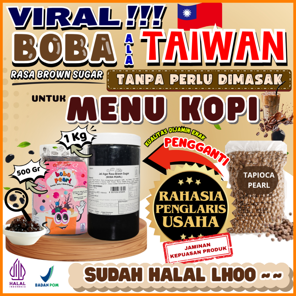 

BobaTapiocaPearlSiapSajiKombinasi LABR Sirup Gula Aren Brown Sugar Syrup - Boba Pearl Brown Sugar 1 Kg | Cocok Untuk Semua Jenis Minuman