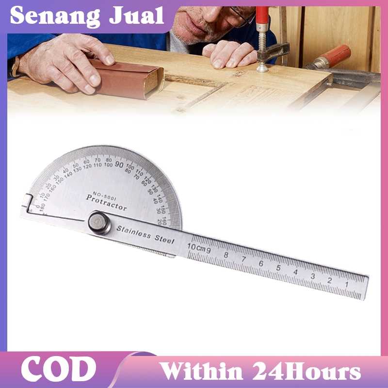 

180° Penggaris Busur Baja Tahan Karat / Busur Derajat / Alat Ukur Sudut Tahan Lama