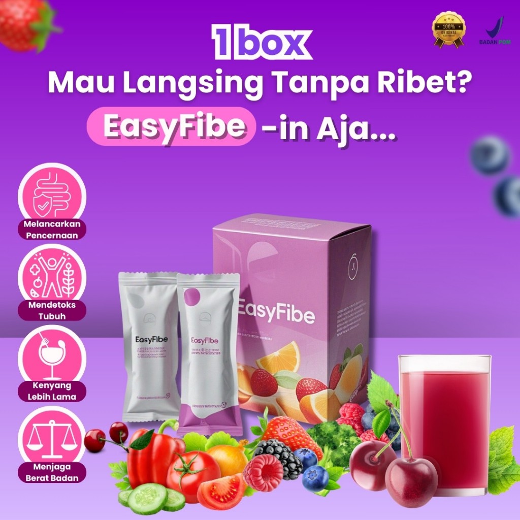 

EASYFIBE - FIBER DRINK [Paket 1 Box] | Minuman Kaya Serat Atasi Sembelit, Perut Buncit, Kulit Kusam