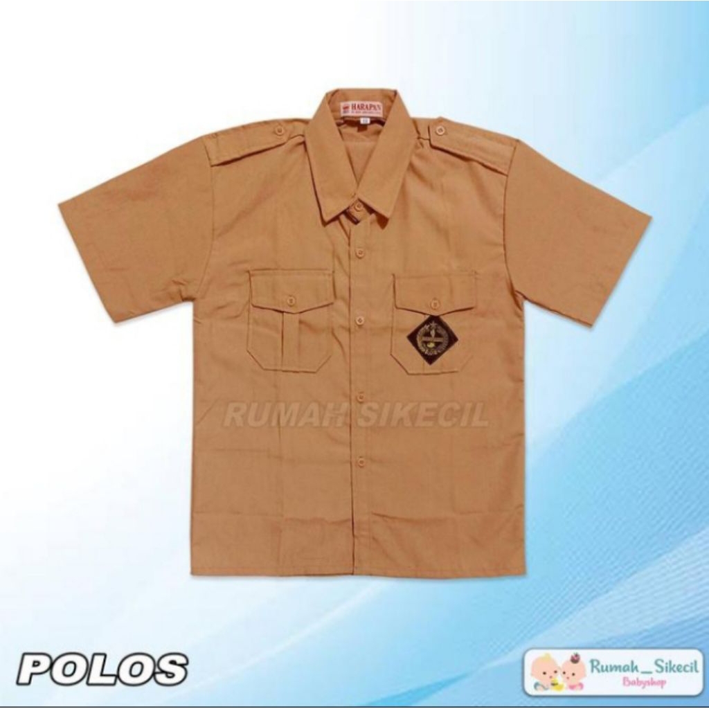 baju Pramuka lengan pendek seragam sekolah anak cowok kelas 1-6 SD