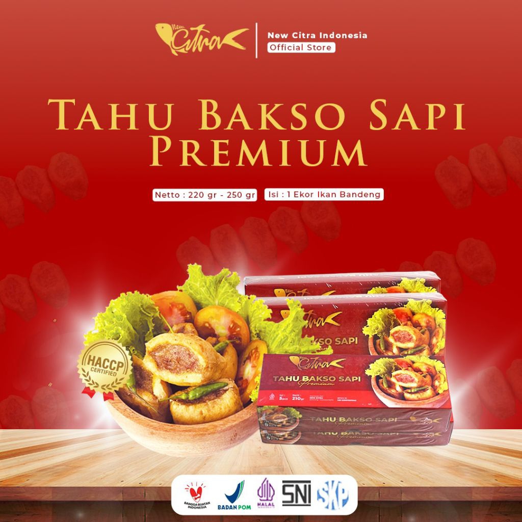 

Tahu Bakso Sapi Spesial Premium Kemasan Vacuum Sterilisasi