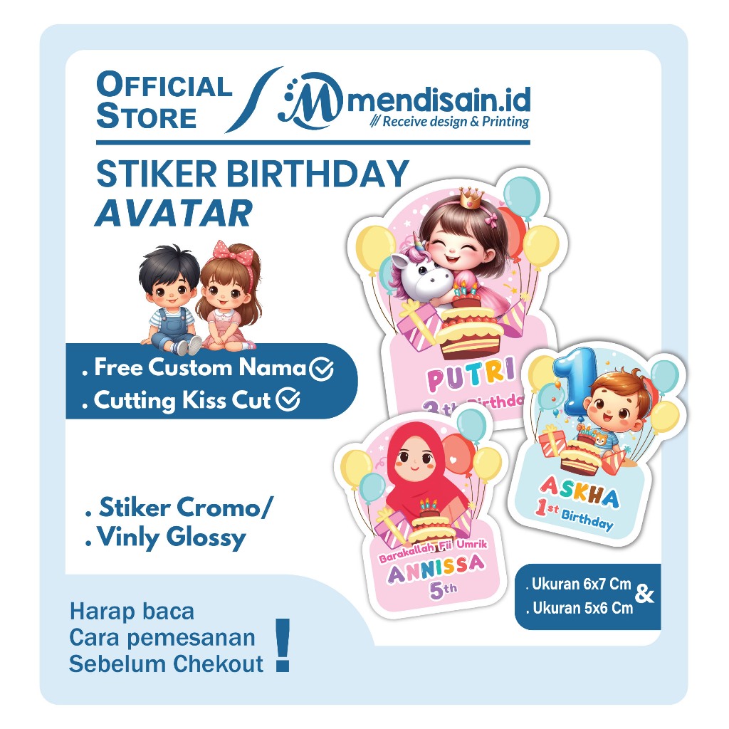 

Stiker Ulang Tahun Anak - Stiker Bentuk Karakter - Stiker Cutting Karakter - Stiker Nama - Stiker Custom Nama