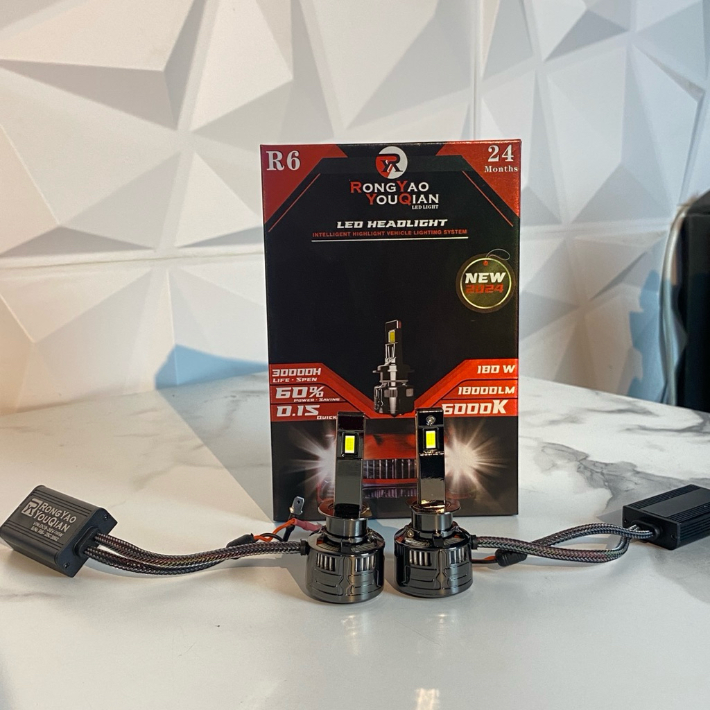 Lampu LED Mobil Lampu Depan Mobil 60Watt R6 - H11 / H4 / HB3 / HB4 / H7 / H1 Rongyao Youqian Bergara