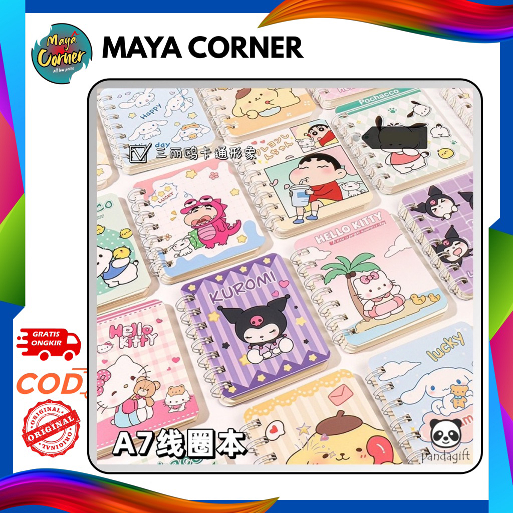 

Notebook Spiral Mini A7 Buku Memo Kecil 40 lembar ISI 4PCS Buku A7
