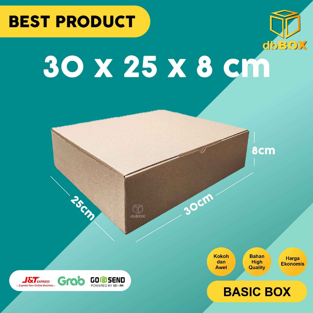 (10pcs)Kardus Uk.30x25x8...Die Cut kotak Kue, snack -aksesoris-dll model box pizza