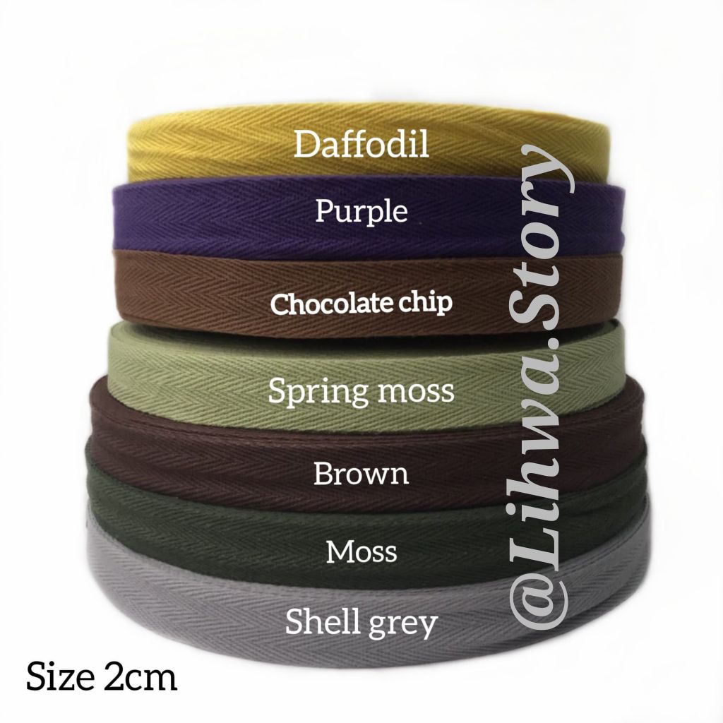 25 YARD - PITA TWILL TAPE 2 CM / PITA KATUN POLOS / TWILL TAPE POLOS