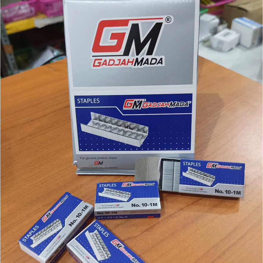

Isi Stapler / Staples / Anak Hekter Gadjah Mada GM No.10-1M (1 box isi 20 pak)