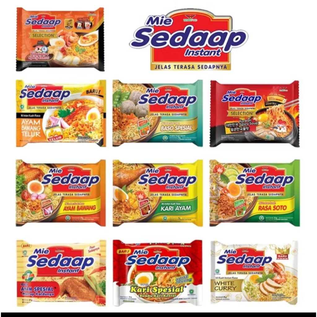 

MIE SEDAAP INSTAN GORENG/SOTO 1PACK ISI 5 BUNGKUS