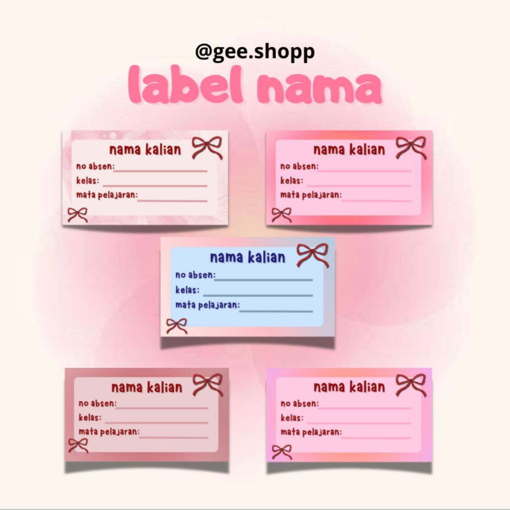 

NAME TAG/LABEL NAMA/STIKER NAMA/20pcs