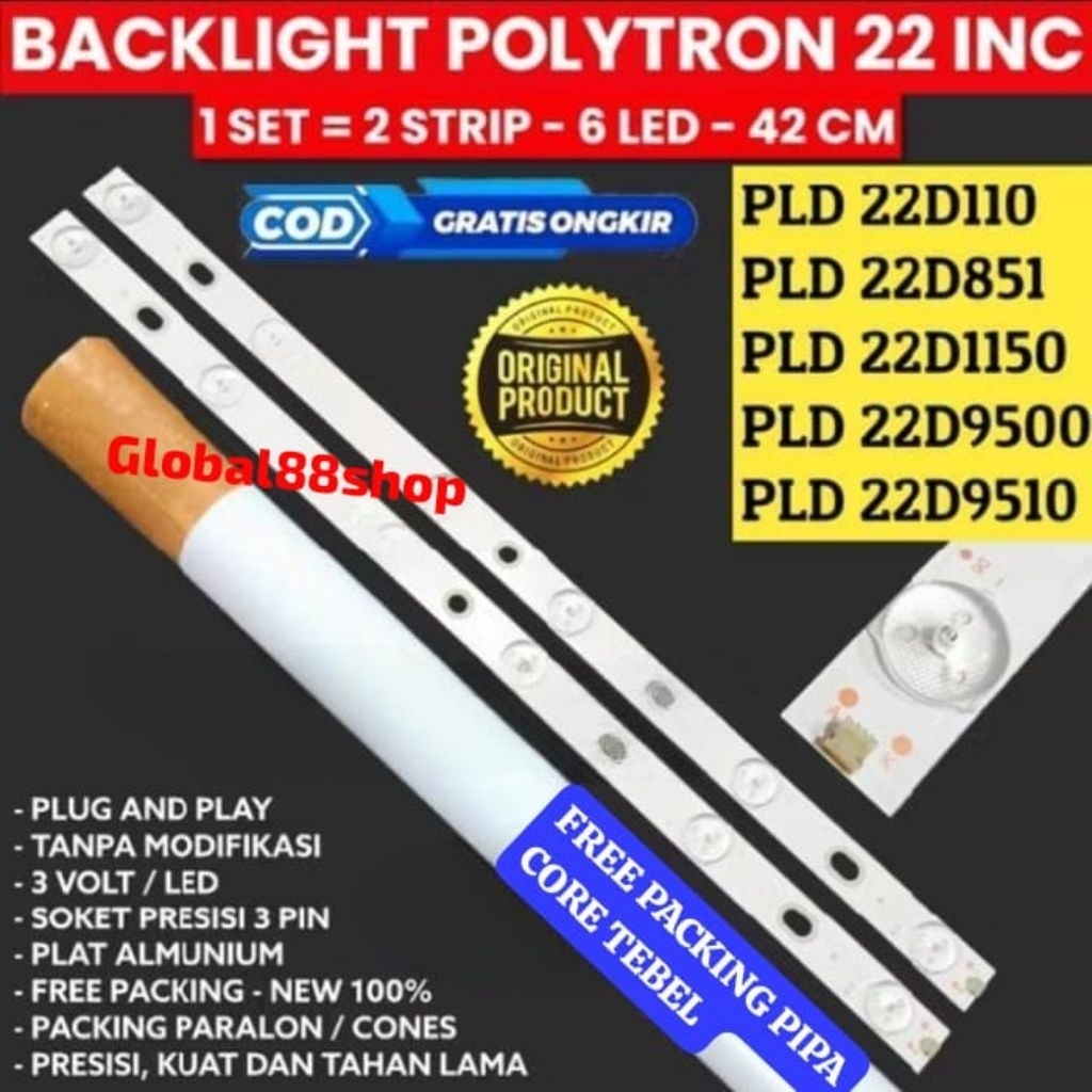 2 STRIP/LONJOR BACKLIGHT TV POLYTRON 22 INC PLD22D110 PLD22D851 PLD22D1150 PLD22D9500 PLD 22D9510 22