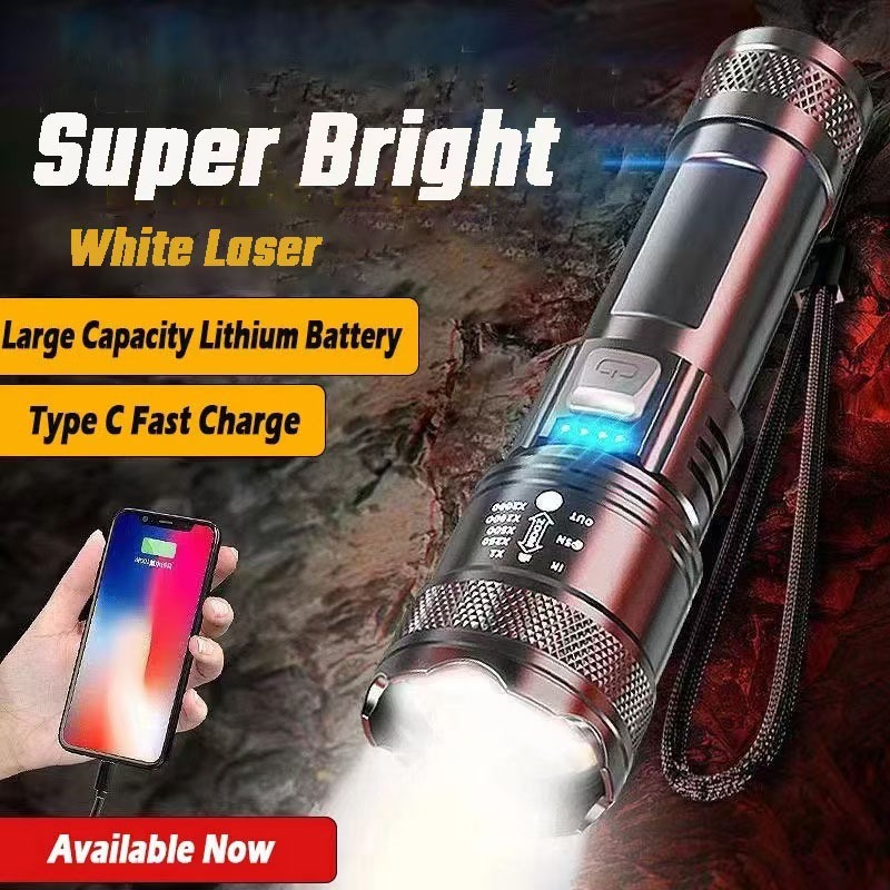 Acciaiie Senter Kepala Lampu Senter Super Terang Senter 100 Watt Original Center Led