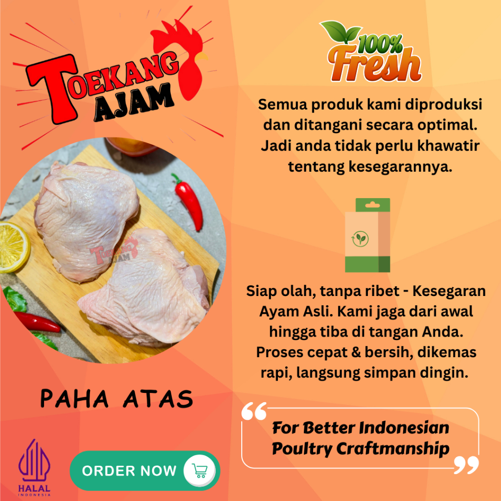 

PAHA ATAS AYAM / CHICKEN THIGH / PLENTANG HARGA MURAH KEMASAN BAHAN