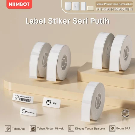 

CIDY NIIMBOT D11/D110/D101 Thermal Stiker Label Putih Tahan Air Anti-Minyak Anti-Gores