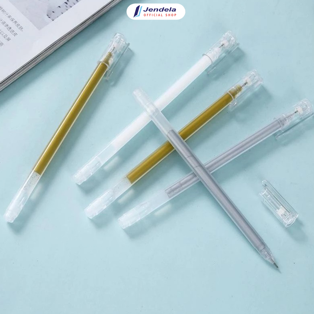 

Pulpen Tinta BolpoinTinta Warna Putih Emas Silver Gel Ink Pen Metalic Pen Harga Satuan ATK
