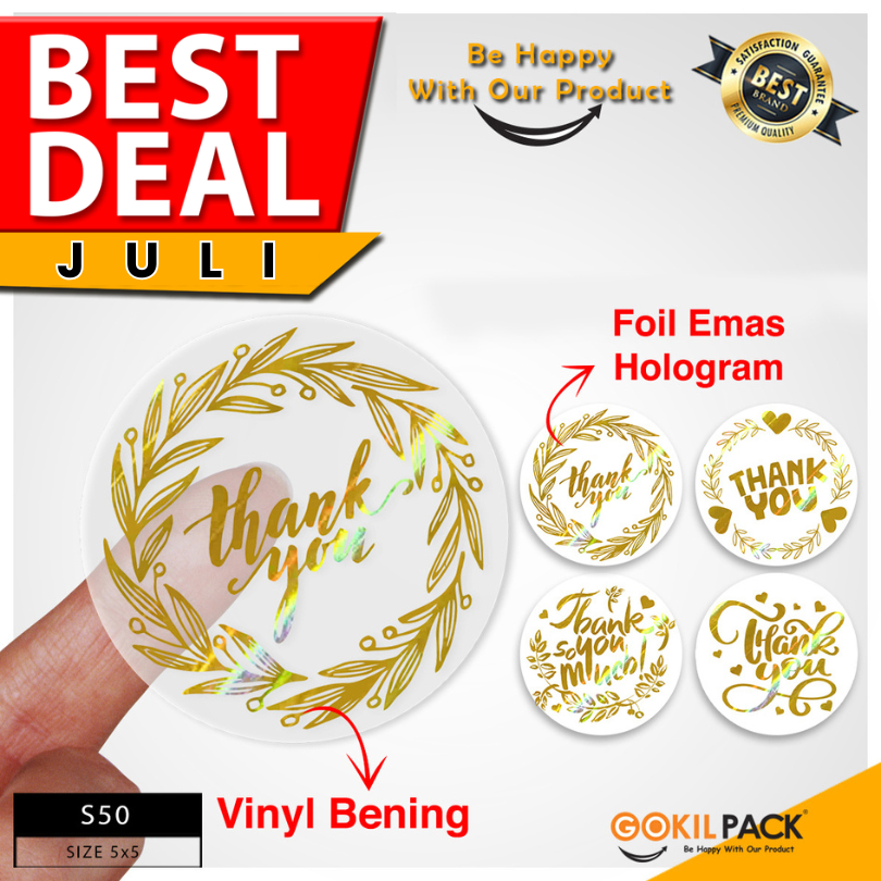 

Sticker Toples Thank You|Vinyl|Fasson|Segel|Label|Aksesoris|Packaging|S50