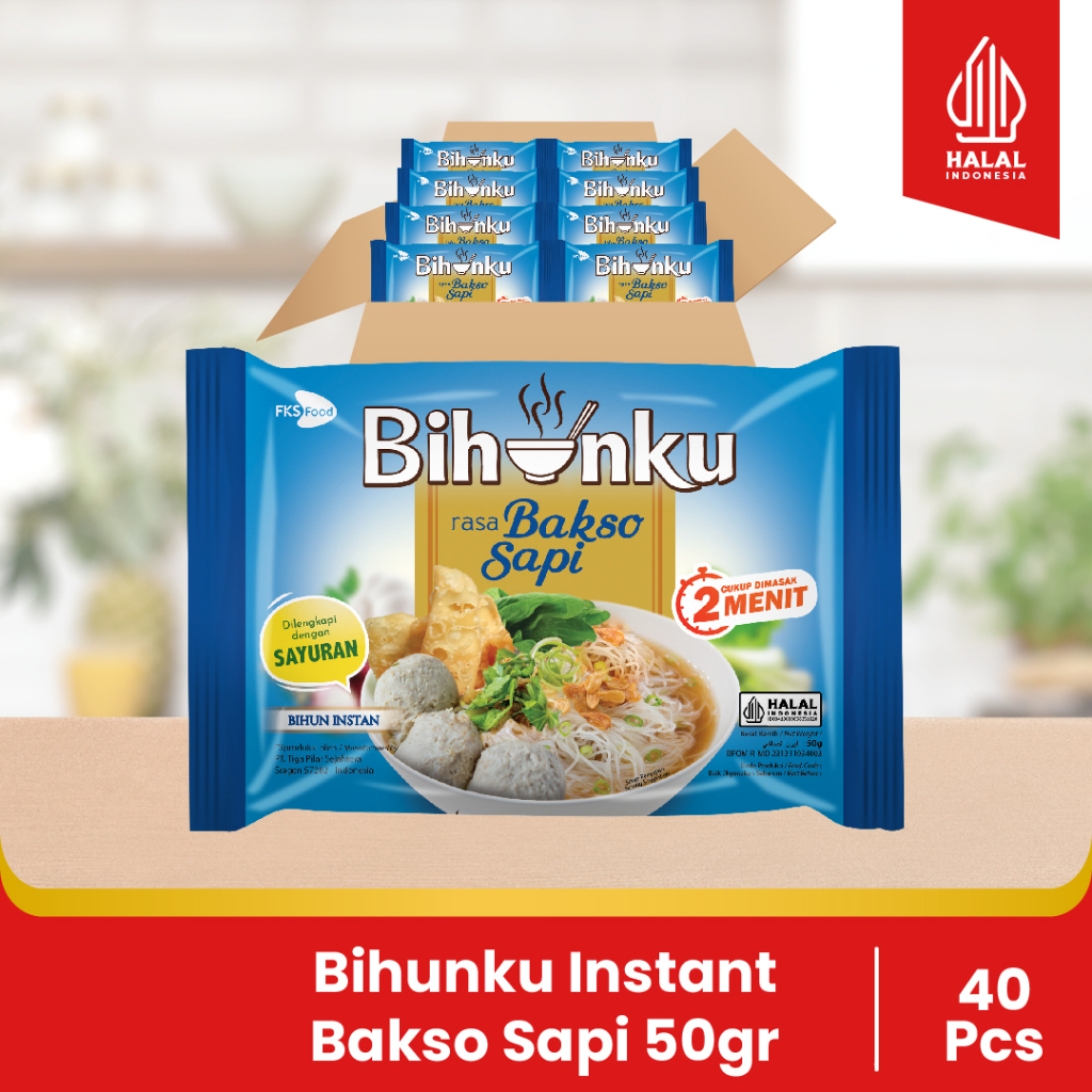 

Bihunku Instan - Bakso - 1 Karton - 40 Pcs - 50gr