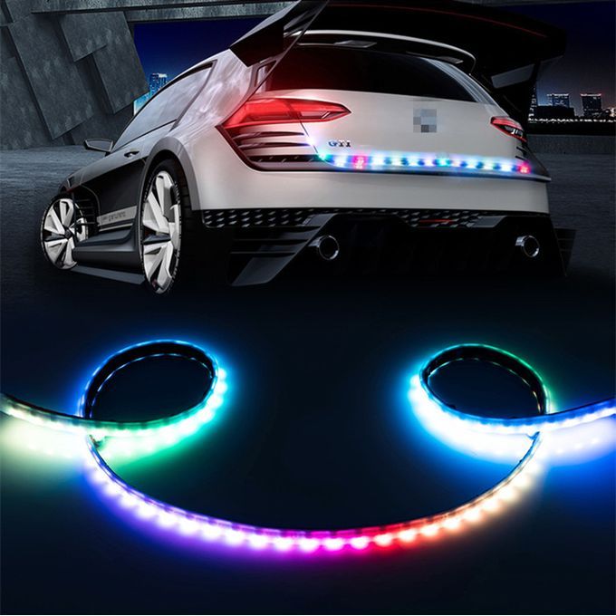 LAMPU LED BAGASI RGB 120CM ANTI AIR 12V & 24V UNIVERSAL MOBIL 60 LED RGB STRIP MODUL RUNNING