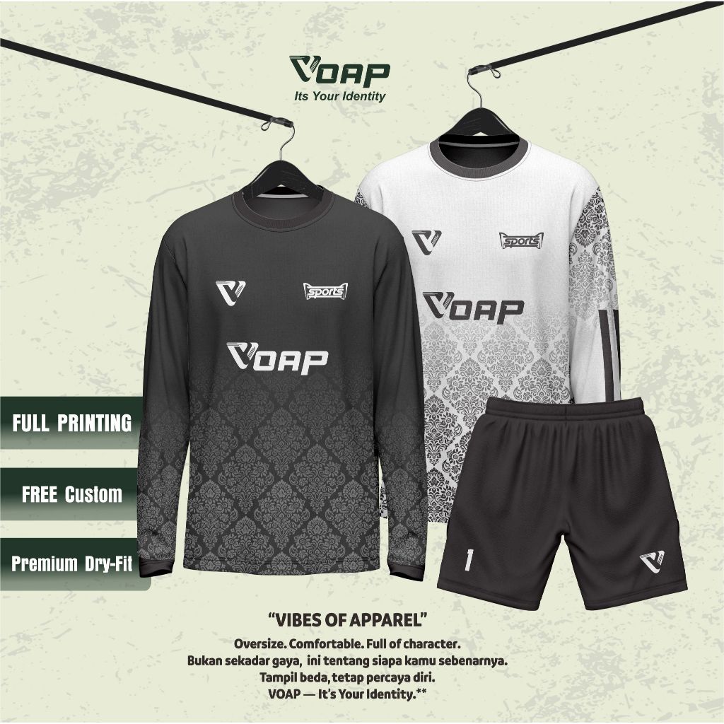 JERSEY KIPER TANGAN PANJANG SEPAKBOLA FUTSAL PRINTING CUSTOM