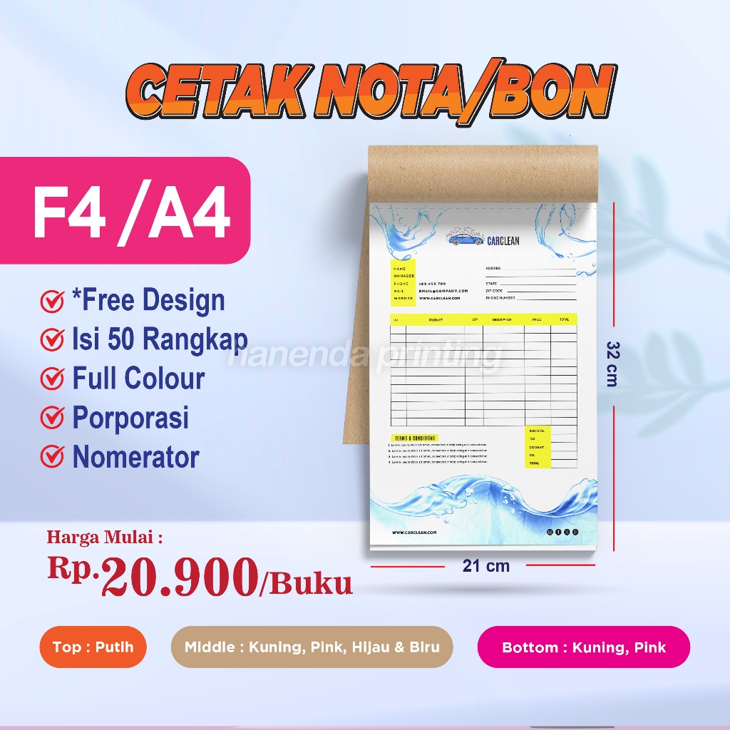 

CETAK CUSTOM F4 NOTA / BON / KWITANSI / FAKTUR / SURAT JALAN