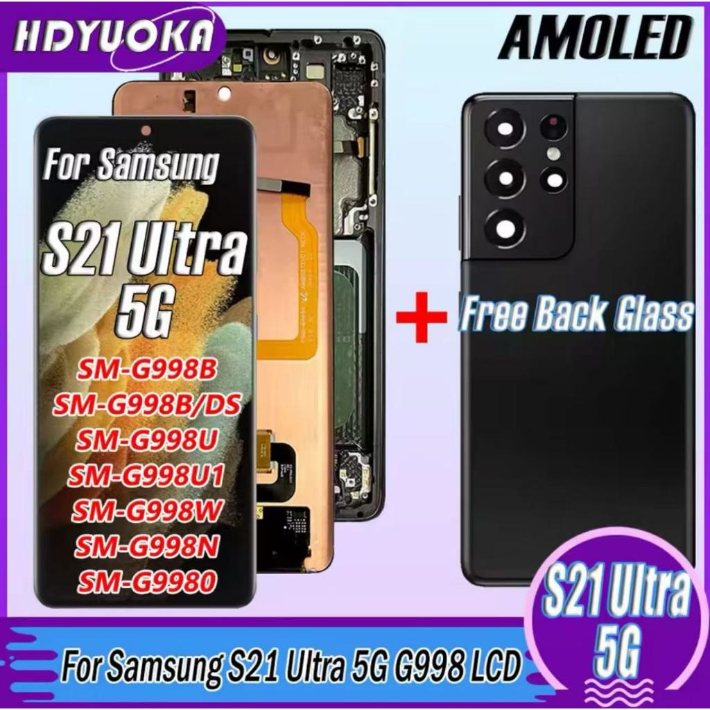 Original For Samsung S21 Ultra 5G G998 G998U Display Touch Screen Digitizer Assembly For Samsung S21