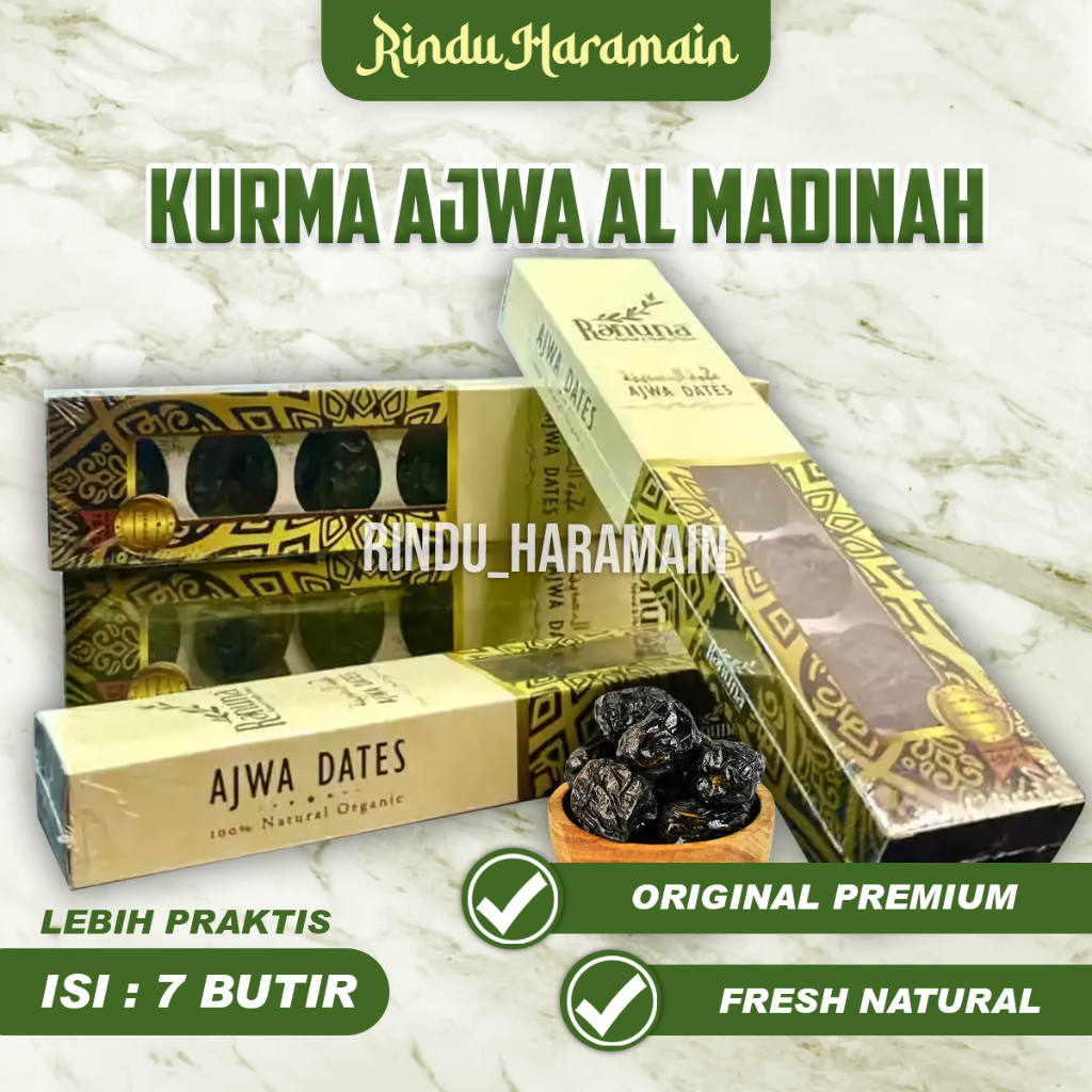 

Kurma Ajwa Almadinah 7 Butir I Kurma Nabi Asli Premium