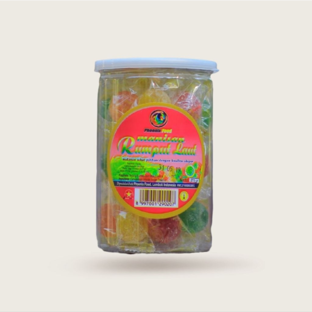 

Manisan rumput laut kemasan toples pet can 275 gr.