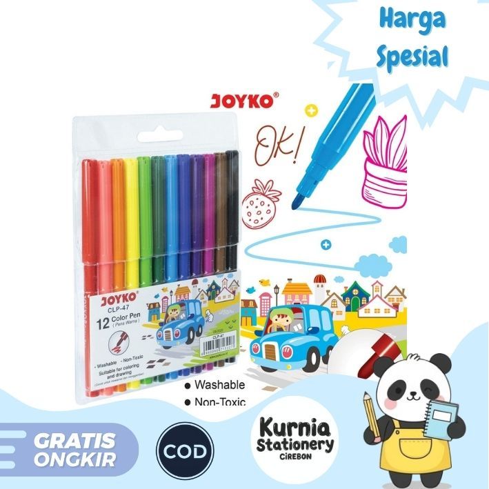 

Joyko Color Brush Pen Pena Kuas CLP-60 Color / SPIDOL 12 Warna