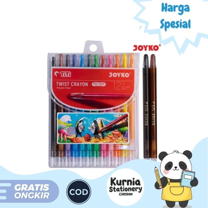 

Joyko Krayon Putar TWCR-12S / Twist Crayon 12 Warna