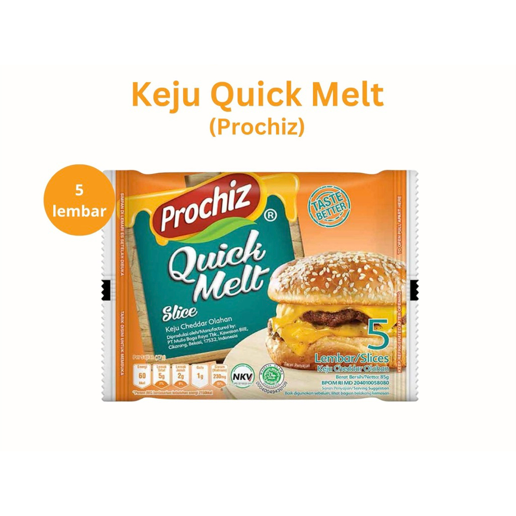 

Keju Prochiz Quick Melt Slice Isi 5lbr