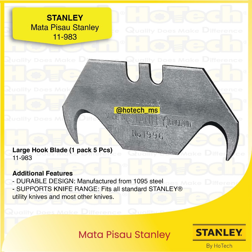 

STANLEY Reffil cutter 1996 Large Hook Blade (5 Pk) 11-983 Stanley