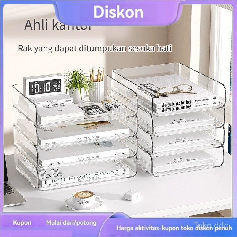 

Acrylic Transparent Rak File/Stackable Storage Organizer /Rak Dokumen Meja
