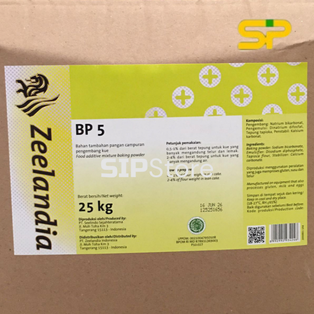 

Zeelandia BP 5 Double Acting 25kg / Baking Powder Double Acting 25 kg (1 DUS)